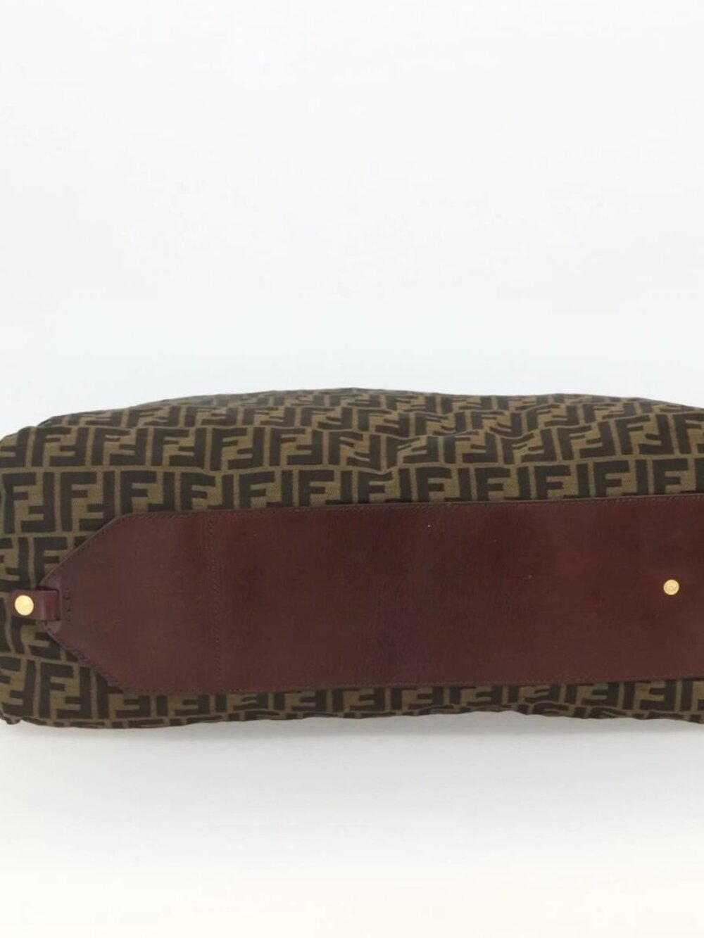 FENDI Zucca Canvas Boston Bag Brown Black Auth bs33227 - Picture 9 of 14